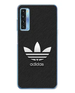 Чехол для TCL 20L Plus с картинкой «Adidas Карбоновая текстура»