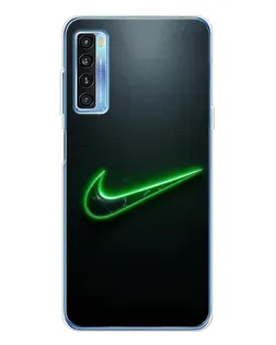 Чехол для TCL 20L Plus с картинкой «Неоновый контур Nike»