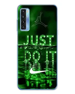 Чехол для TCL 20L Plus с картинкой «Зеленый неоновый Nike»