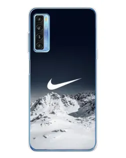 Чехол для TCL 20L Plus с картинкой «Nike — зимние горы»