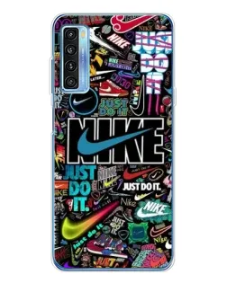 Чехол для TCL 20L Plus с картинкой «Яркий коллаж Nike»