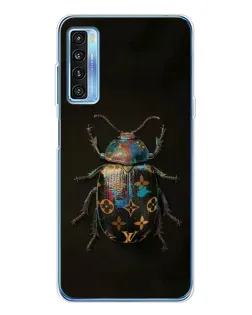 Чехол для TCL 20L Plus с картинкой «LV — мраморный принт»