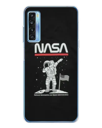 Чохол для TCL 20L Plus з картинкою «NASA — крокуємо по Місяцю»