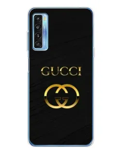 Чехол для TCL 20L Plus с картинкой «Золотой логотип Gucci»