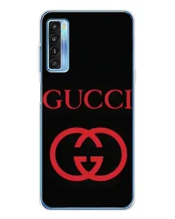 Чехол для TCL 20L Plus с картинкой «Gucci — красный логотип»