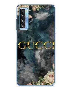 Чехол для TCL 20L Plus с картинкой «Абстрактные цветы Gucci»