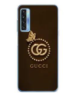 Чехол для TCL 20L Plus с картинкой «Gucci — золотая бабочка»