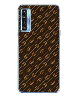 Чехол для TCL 20L Plus с картинкой «Gucci — золотые диагонали»