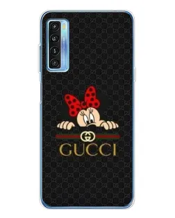 Чехол для TCL 20L Plus с картинкой «Минни Маус Gucci — черный»
