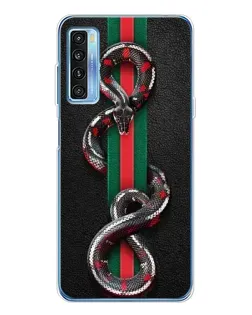 Чохол для TCL 20L Plus з картинкою «Gucci — змія на смузі»