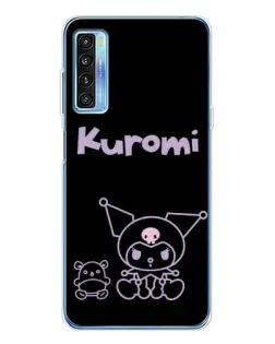 Чехол для TCL 20L Plus с картинкой «Kuromi — черный минимализм»