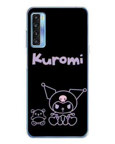 Чехол для TCL 20L Plus с картинкой «Kuromi — черный минимализм»