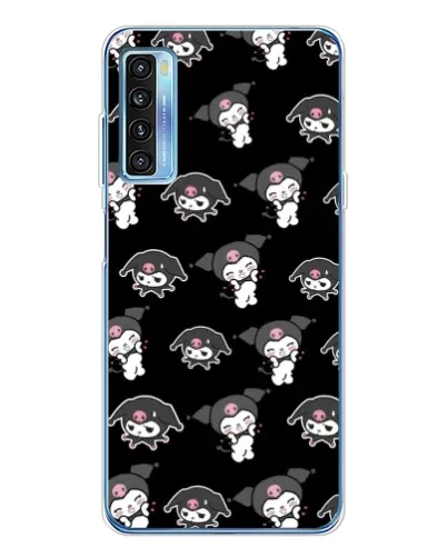 Чехол для TCL 20L Plus с картинкой «Черный паттерн Kuromi»