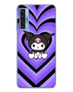 Чехол для TCL 20L Plus с картинкой «Kuromi и фиолетовые сердца»