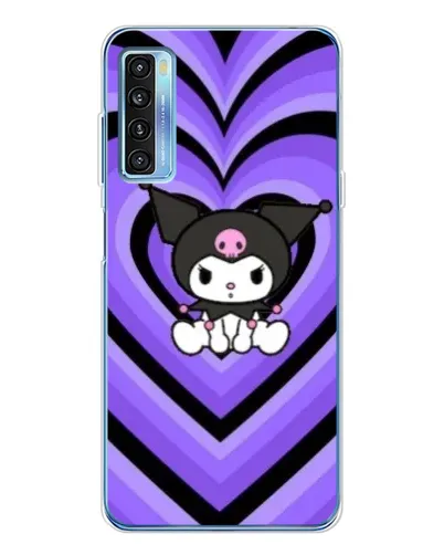 Чехол для TCL 20L Plus с картинкой «Kuromi и фиолетовые сердца»