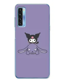 Чехол для TCL 20L Plus с картинкой «Kuromi на лиловом фоне»