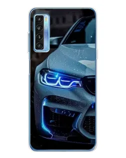 Чехол для TCL 20L Plus с картинкой «Взгляд BMW с синими фарами»
