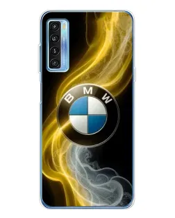 Чехол для TCL 20L Plus с картинкой «Золотистый дым BMW»