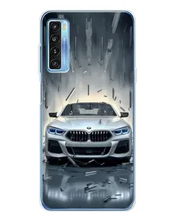 Чехол для TCL 20L Plus с картинкой «BMW в свете фар»