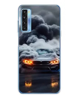 Чехол для TCL 20L Plus с картинкой «BMW в дыму»
