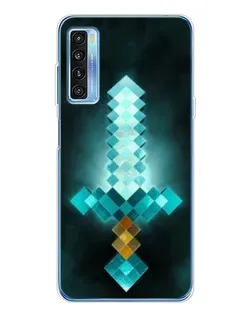 Чехол для TCL 20L Plus с картинкой «Алмазный меч неон»