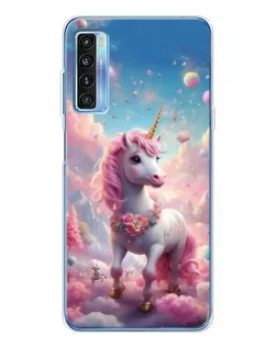 Чехол для TCL 20L Plus с картинкой «Единорог среди облаков»