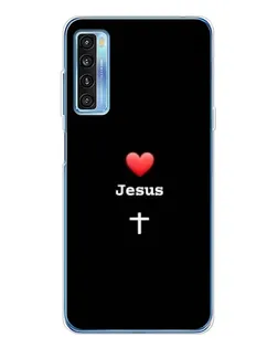 Чехол для TCL 20L Plus с картинкой «Сердце - Jesus»