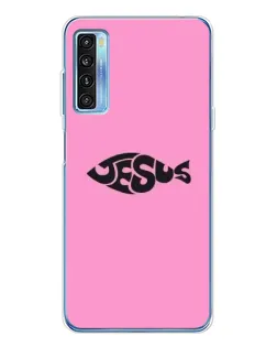 Чехол для TCL 20L Plus с картинкой «Розовый символ  Jesus»
