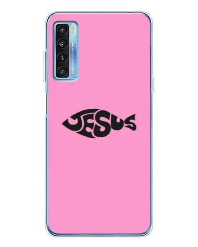Чехол для TCL 20L Plus с картинкой «Розовый символ  Jesus»