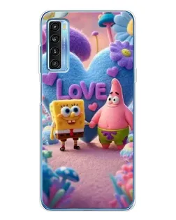 Чехол для TCL 20L Plus с картинкой «Губка Боб Патрик»