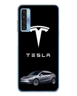Чехол для TCL 20L Plus с картинкой «Tesla Model Y»
