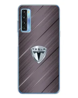 Чехол для TCL 20L Plus с картинкой «Металлическая текстура Tesla»