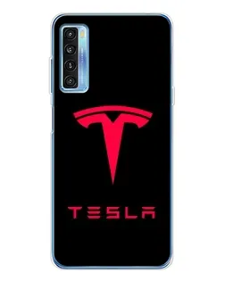 Чехол для TCL 20L Plus с картинкой «Tesla Red Logo»