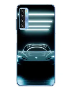 Чехол для TCL 20L Plus с картинкой «Tesla в неоне»
