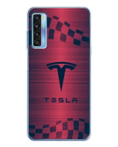 Чехол для TCL 20L Plus с картинкой «Тесла красный карбон» Чехол для TCL 20L Plus с картинкой «Тесла красный карбон»