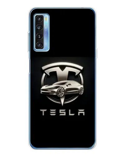 Чехол для TCL 20L Plus с картинкой «Tesla — серебристое авто» Чехол для TCL 20L Plus с картинкой «Tesla — серебристое авто»