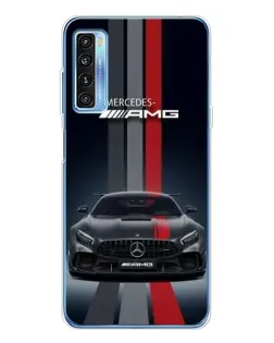 Чехол для TCL 20L Plus с картинкой «Mercedes — белый карбон» Чехол для TCL 20L Plus с картинкой «Mercedes — белый карбон»