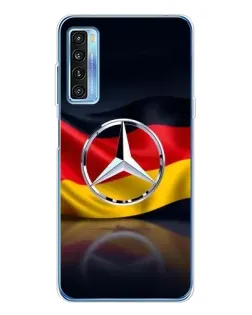 Чехол для TCL 20L Plus с картинкой «Mercedes — флаг Германии»