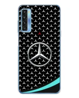 Чехол для TCL 20L Plus с картинкой «Mercedes — бирюзовый акцент»