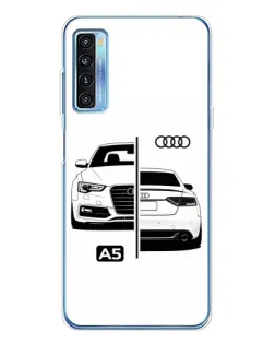 Чехол для TCL 20L Plus с картинкой «Audi — контрастный дизайн»