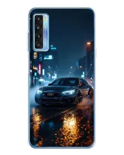 Чехол для TCL 20L Plus с картинкой «Ночной город и Audi»