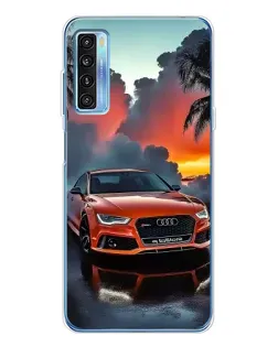 Чехол для TCL 20L Plus с картинкой «Audi — закат»