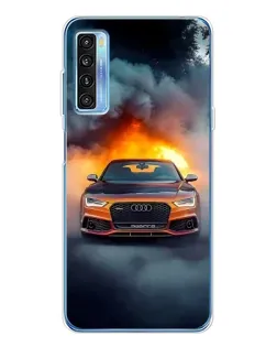 Чехол для TCL 20L Plus с картинкой «Audi в огненном дыму»