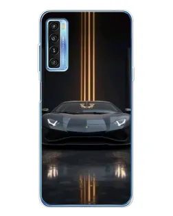 Чехол для TCL 20L Plus с картинкой «Lamborghini золотые линии»