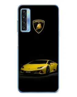 Чехол для TCL 20L Plus с картинкой «Lamborghini желтый акцент»
