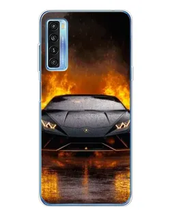 Чехол для TCL 20L Plus с картинкой «Lamborghini в огне»