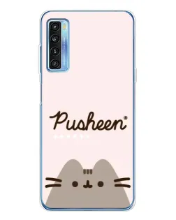 Чехол для TCL 20L Plus с картинкой «Pusheen логотип»