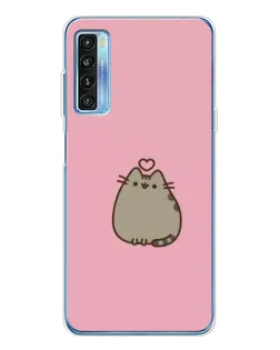 Чехол для TCL 20L Plus с картинкой «Pusheen сердце»