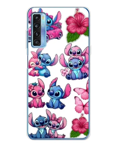 Чехол для TCL 20L Plus с картинкой «Стикеры Stitch и Angel»
