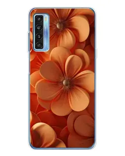Чехол для TCL 20L Plus с картинкой «Оранжевый макро цветок»